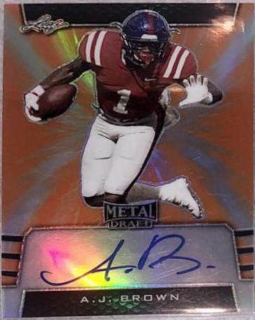 A.J. Brown #BA-AJB Football Cards 2019 Leaf Metal Draft Autographs