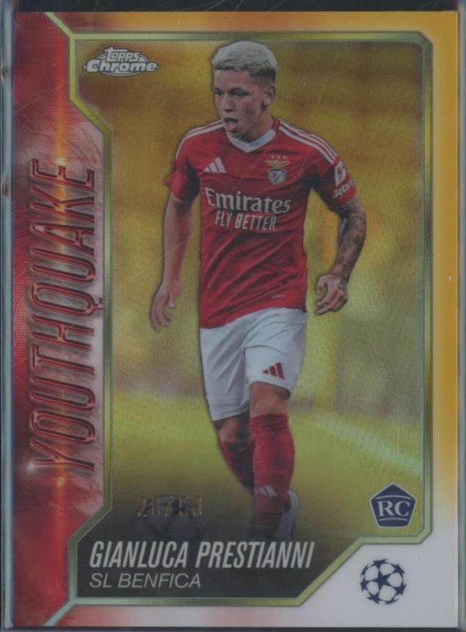 Gianluca Prestianni #YQ-10 Soccer Cards 2024 Topps Chrome UEFA Youthquake
