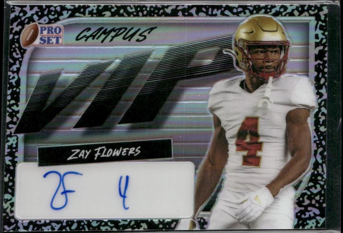 Zay Flowers #VIP-ZF1 2023 Pro Set Metal Campus Vip Autograph Football