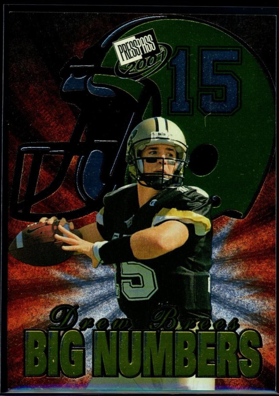 Drew Brees #BN1 Football Cards 2001 Press Pass Big Numbers