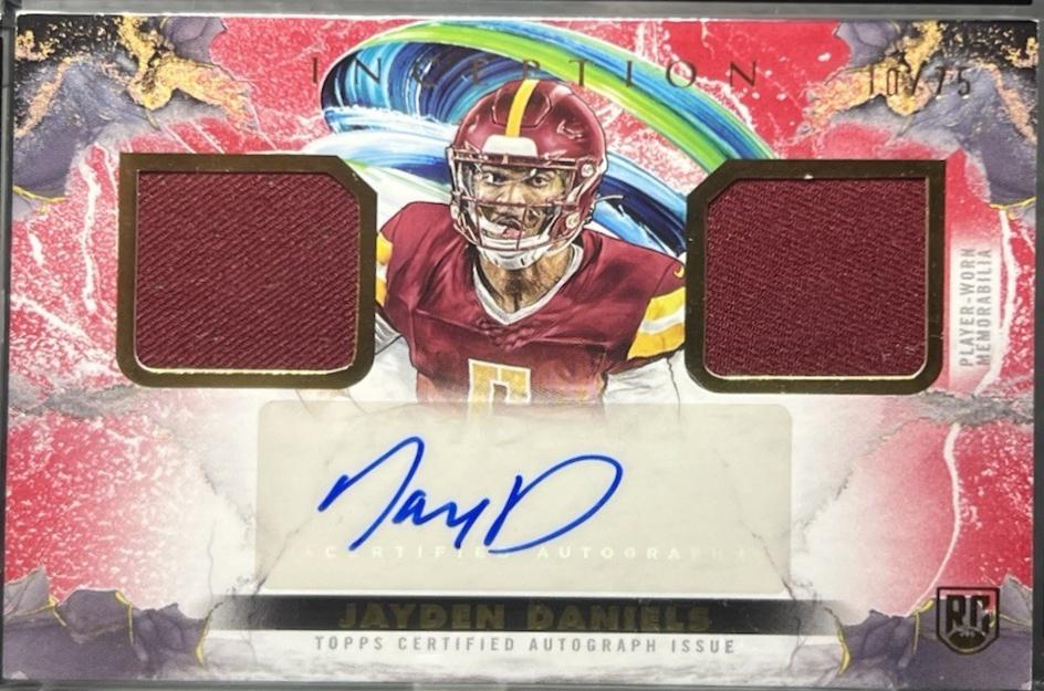 Jayden Daniels #RA-JD Football Cards 2024 Topps Inception Rookie Autograph