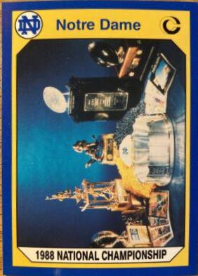 1988 National Championship #25 Football Cards 1990 Notre Dame Collegiate Collection
