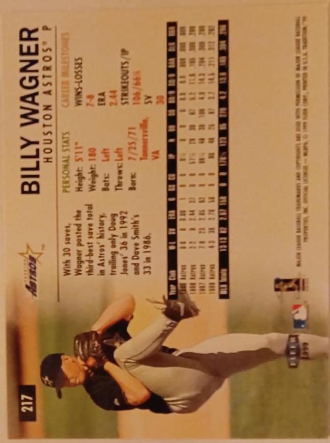 Billy Wagner #217 1999 Fleer Tradition Baseball