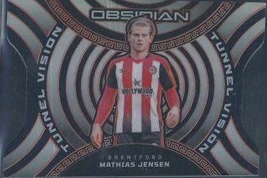 Mathias Jensen #3 Soccer Cards 2023 Panini Obsidian Tunnel Vision