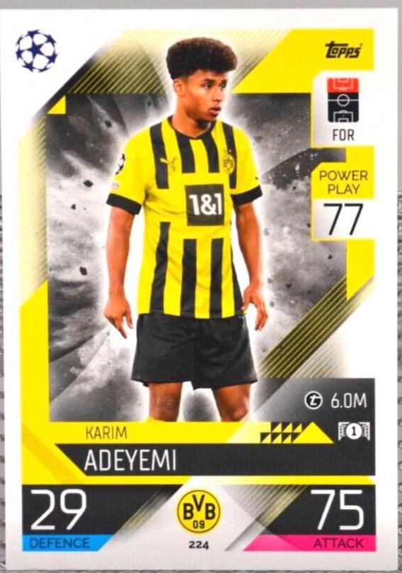 Karim Adeyemi #224 Soccer Cards 2022 Topps Match Attax UEFA League