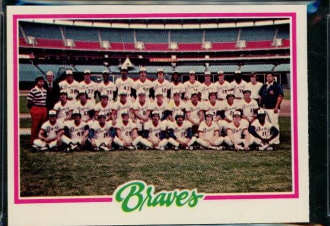 Atlanta Braves #551 1978 Topps Team Checklist Sheet Hand Cut Baseball