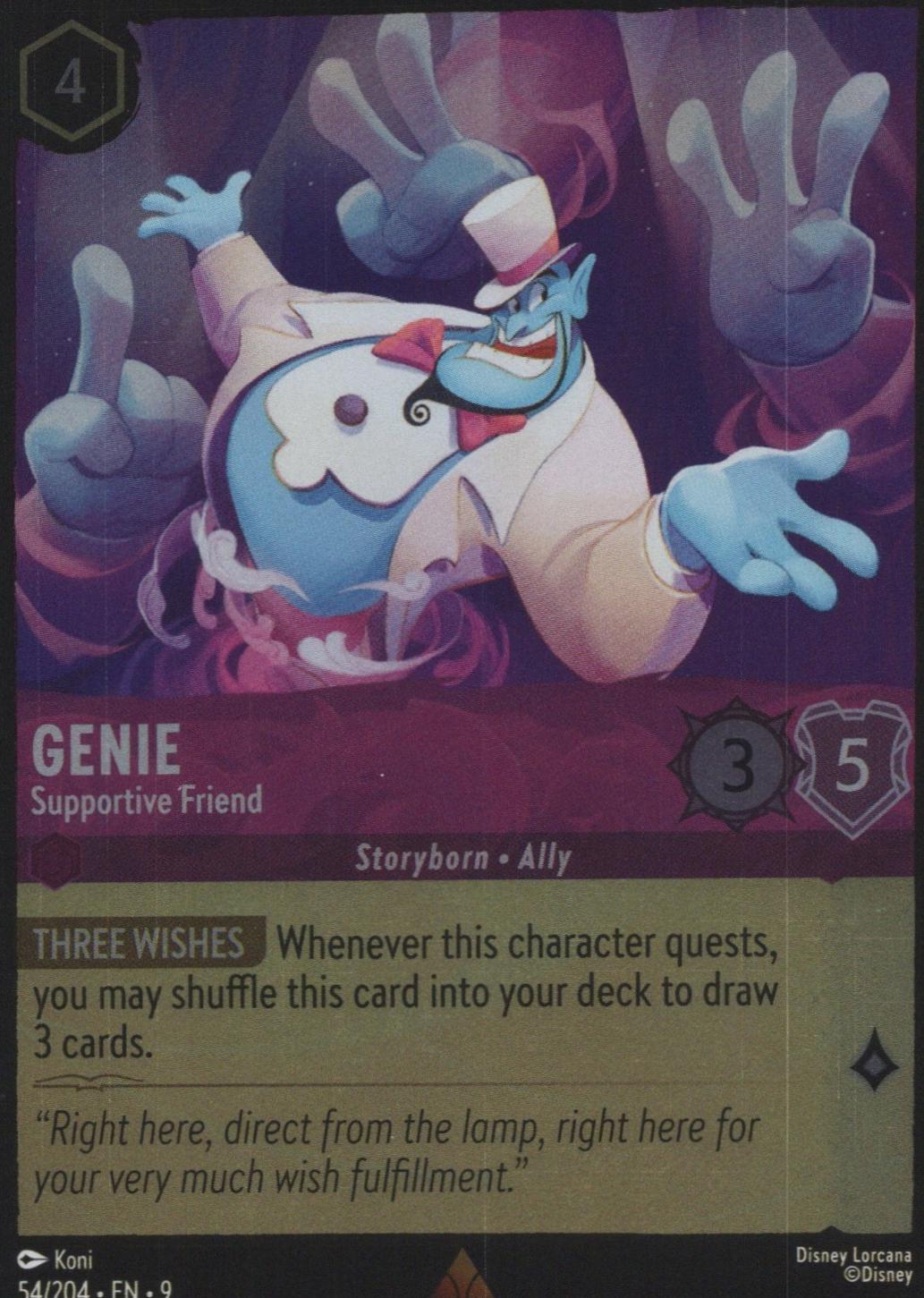 lorcana genie card Lorcana - Shimmering Skies - Genie - Main Attraction (Legendary)