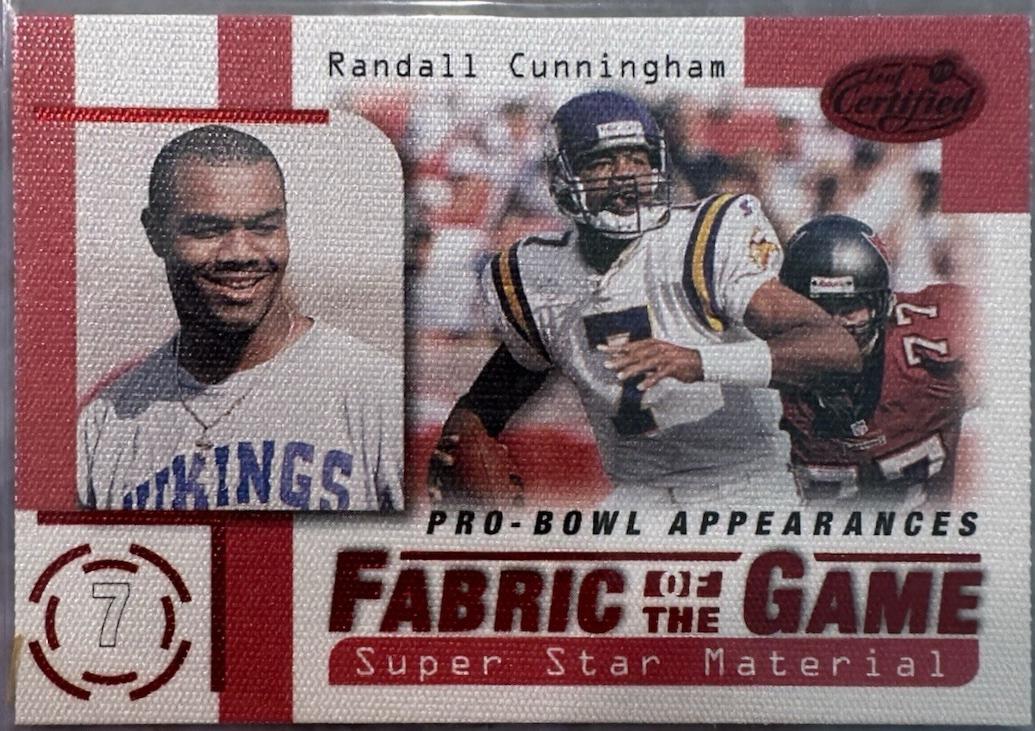 Randall Cunningham #FG11 1999 Leaf Certified Football Fabric of the Game