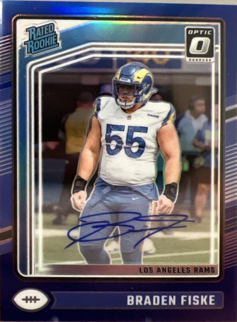 Braden Fiske #210 Football Cards 2024 Panini Donruss Optic Rated Rookies Autographs