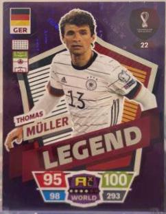 Thomas Muller #22 Soccer Cards 2022 Panini Adrenalyn XL FIFA World Cup Qatar