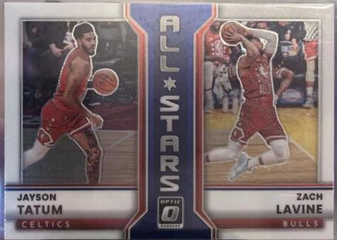 Jayson Tatum, Zach LaVine #5 Basketball Cards 2022 Panini Donruss Optic All Stars
