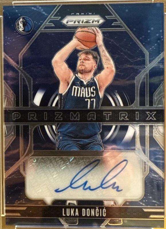 Luka Doncic #PMX-LKD Basketball Cards 2024 Panini Prizm Prizmatrix Signature