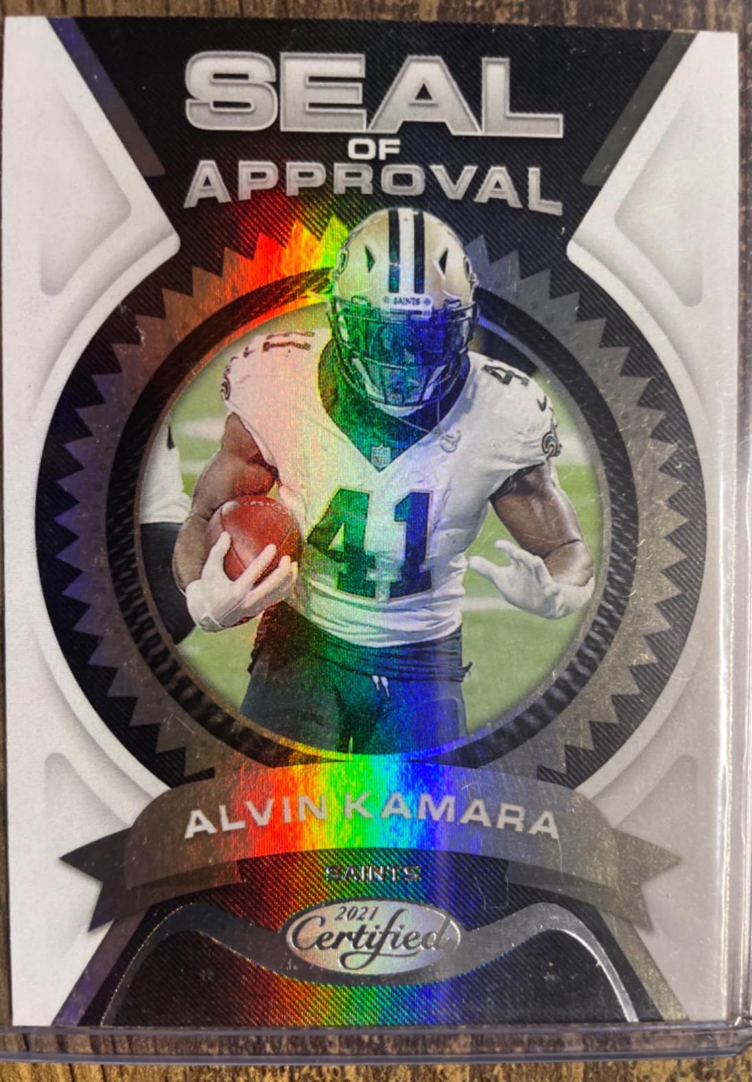 Alvin Kamara #SA-10 Football Cards 2021 Panini Certified Seal of Approval