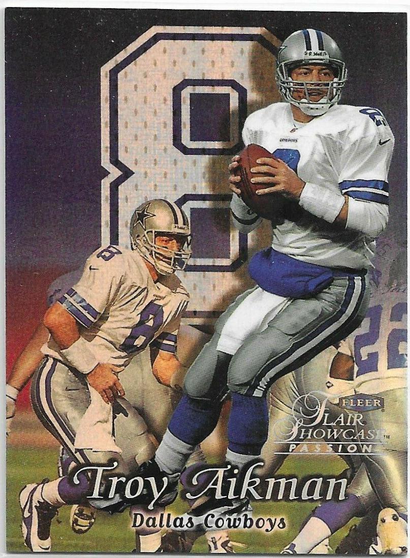 Troy Aikman #33 Football Cards 1999 Flair Showcase