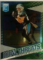 Christian Mccaffrey #7 Football Cards 2020 Panini Donruss Elite Dual Threats