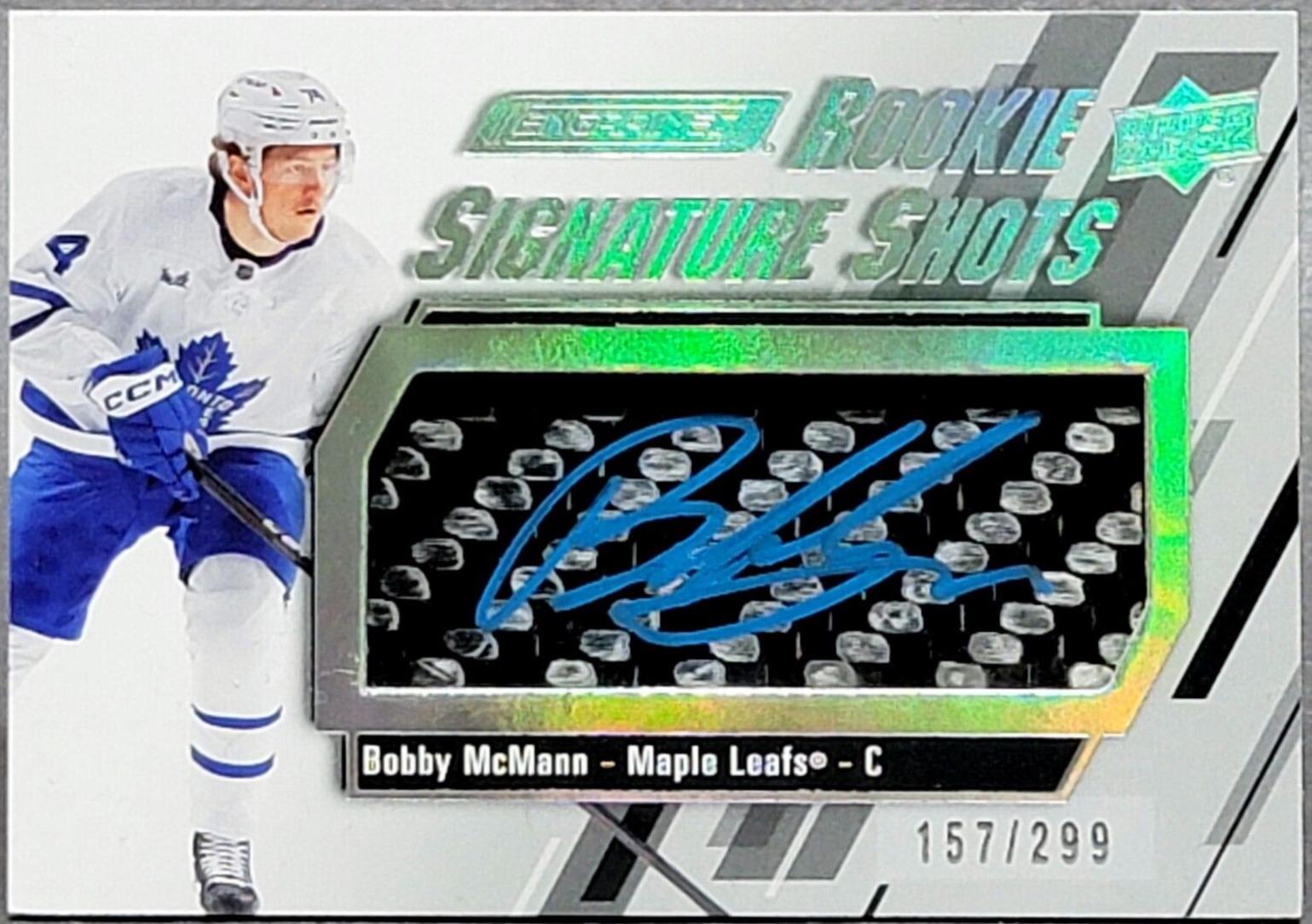 Bobby McMann #RSS-BM Hockey Cards 2023 Upper Deck Engrained Rookie Signature Shots