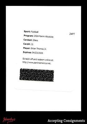 Brian Thomas Jr. #G-BT Football Cards 2024 Panini Absolute Glass