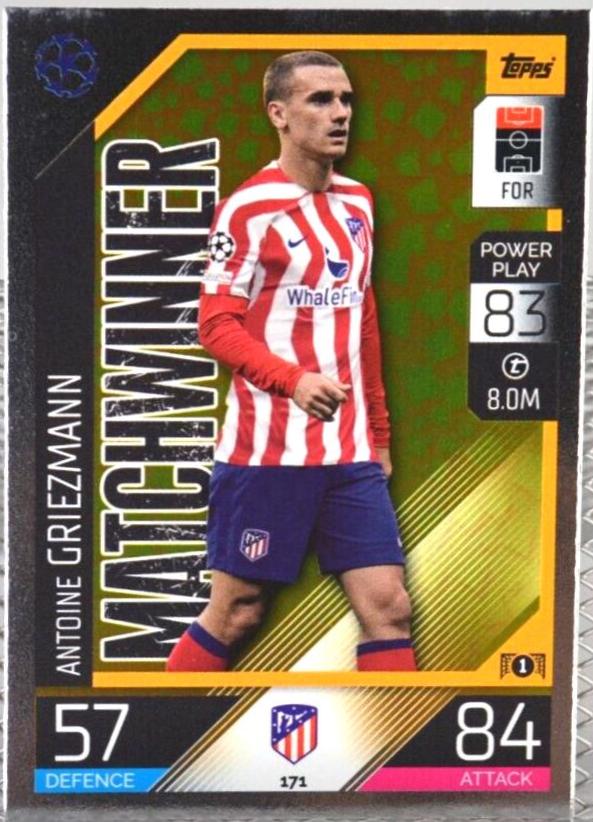 Antoine Griezmann #171 Soccer Cards 2022 Topps Match Attax UEFA League