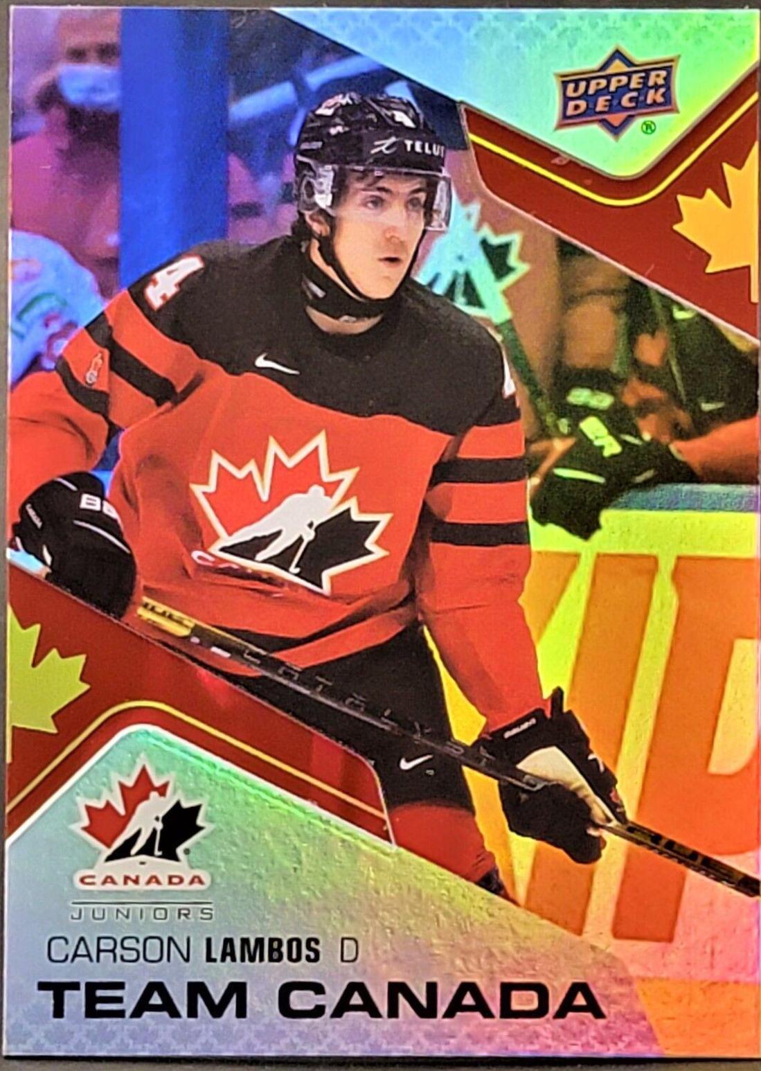 Carson Lambos #CA-8 Hockey Cards 2022 Upper Deck Team Canada Juniors Acetates
