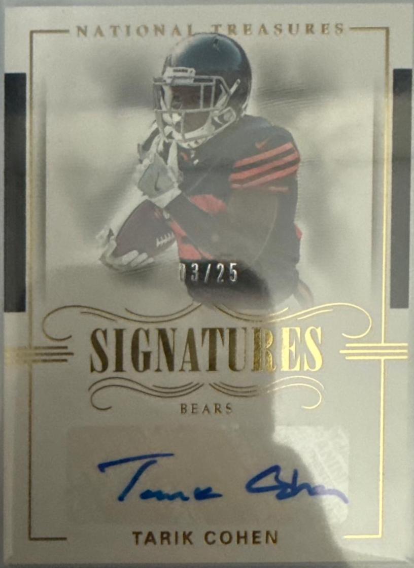 Tarik Cohen Gold #S-TCN Football Cards 2017 Panini National Treasures Rookie Signature Rps