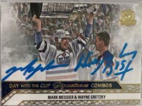 Mark Messier, Wayne Gretzky #DC2-GM Hockey Cards 2020 Upper Deck Day With the Cup Signatures Combos