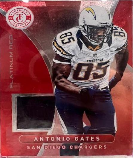 Antonio Gates #61 Football Cards 2012 Panini Totally Certified Platinum Material