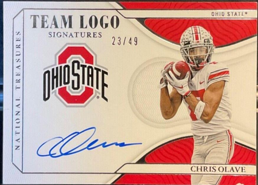 Chris Olave #TL-COL Football Cards 2022 Panini National Treasures Collegiate Team Logo Signatures