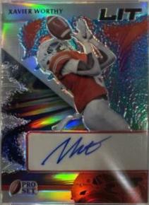 Xavier Worthy #L-XW1 Football Cards 2022 Pro Set Metal Lit Autographs
