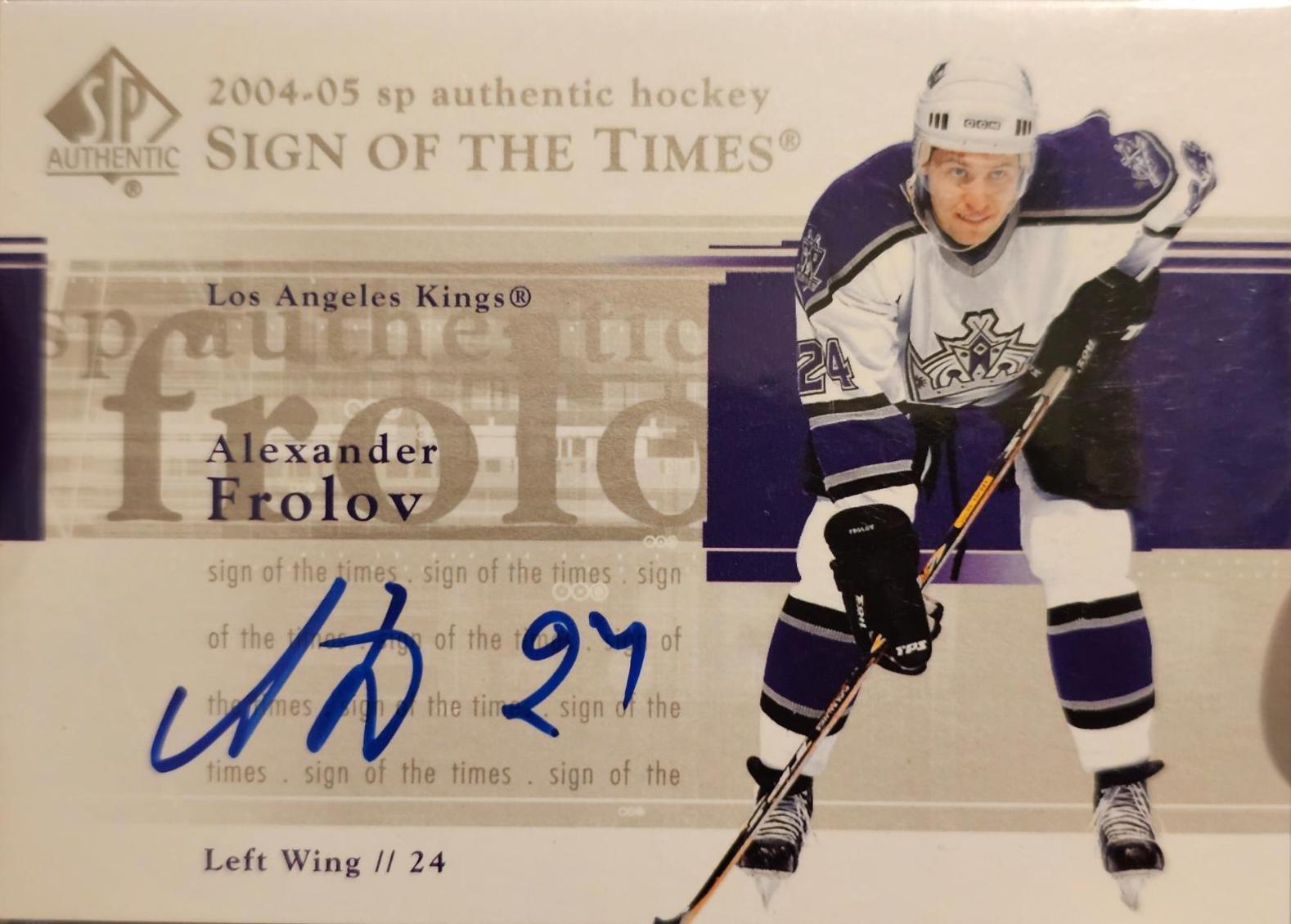 Alexander Frolov #ST-FR Hockey Cards 2004 SP Authentic Sign of the Times