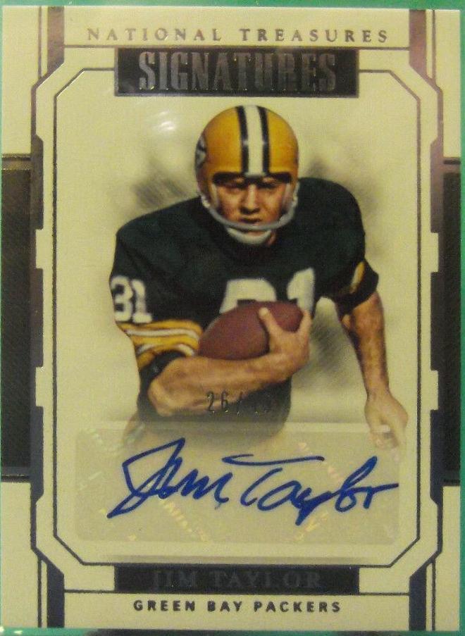 Jim Taylor Football Cards 2018 National Treasures Signatures