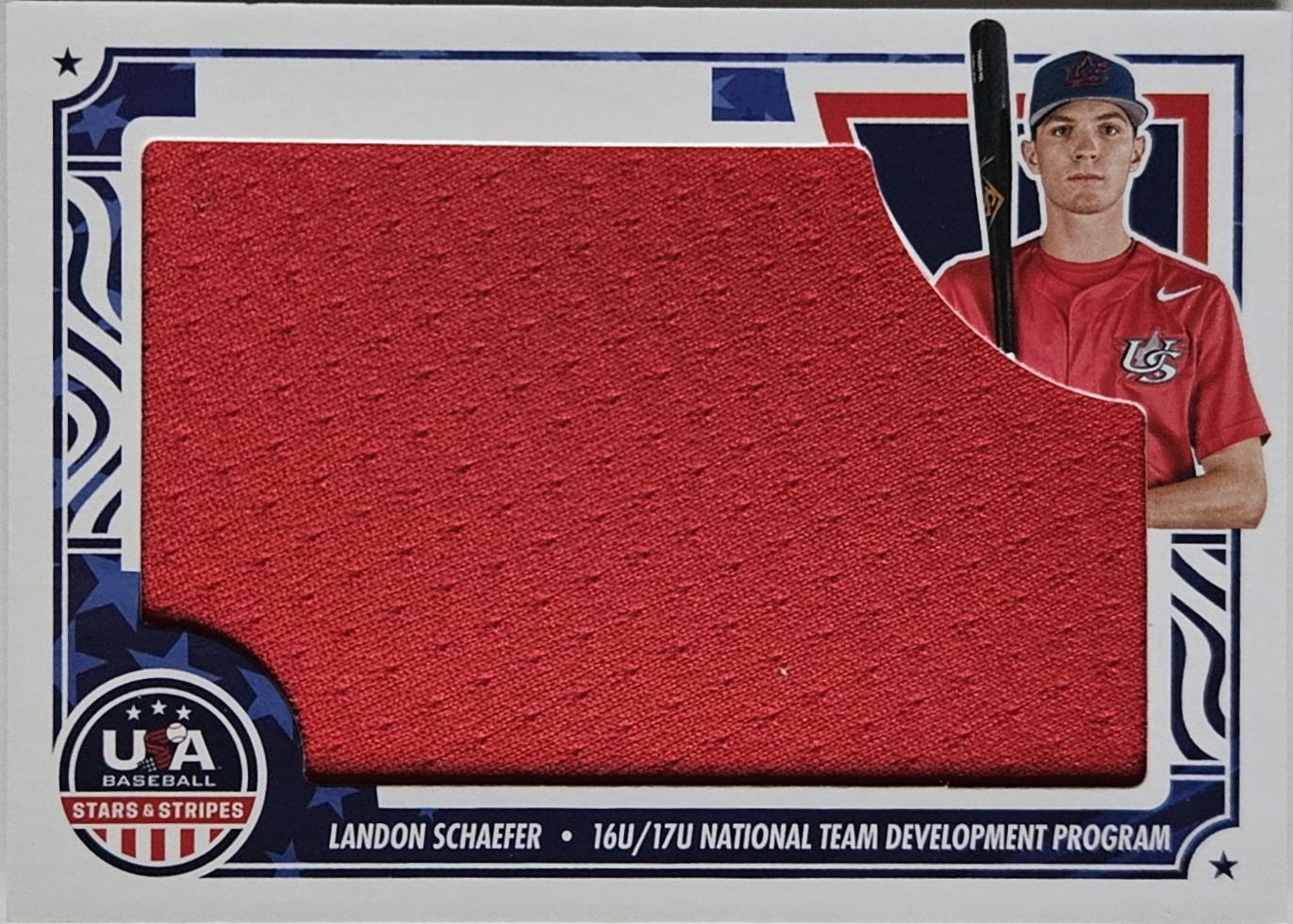 Landon Schaefer #JM-SCH 2024 Panini Stars & Stripes Jumbo Materials Baseball