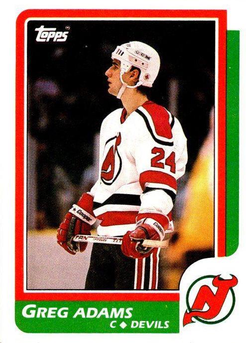 Greg Adams #10 Hockey Cards 1986 Topps