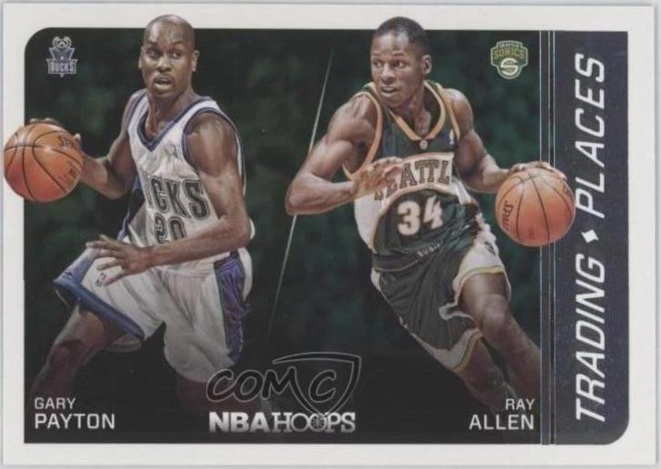 2014-15 NBA Hoops Trading Places Gary Payton Ray Allen #5 HOF #5 Basketball Cards 2015 Panini Hoops