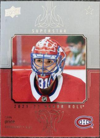 Carey Price #HR-100 Hockey Cards 2021 Upper Deck Honor Roll
