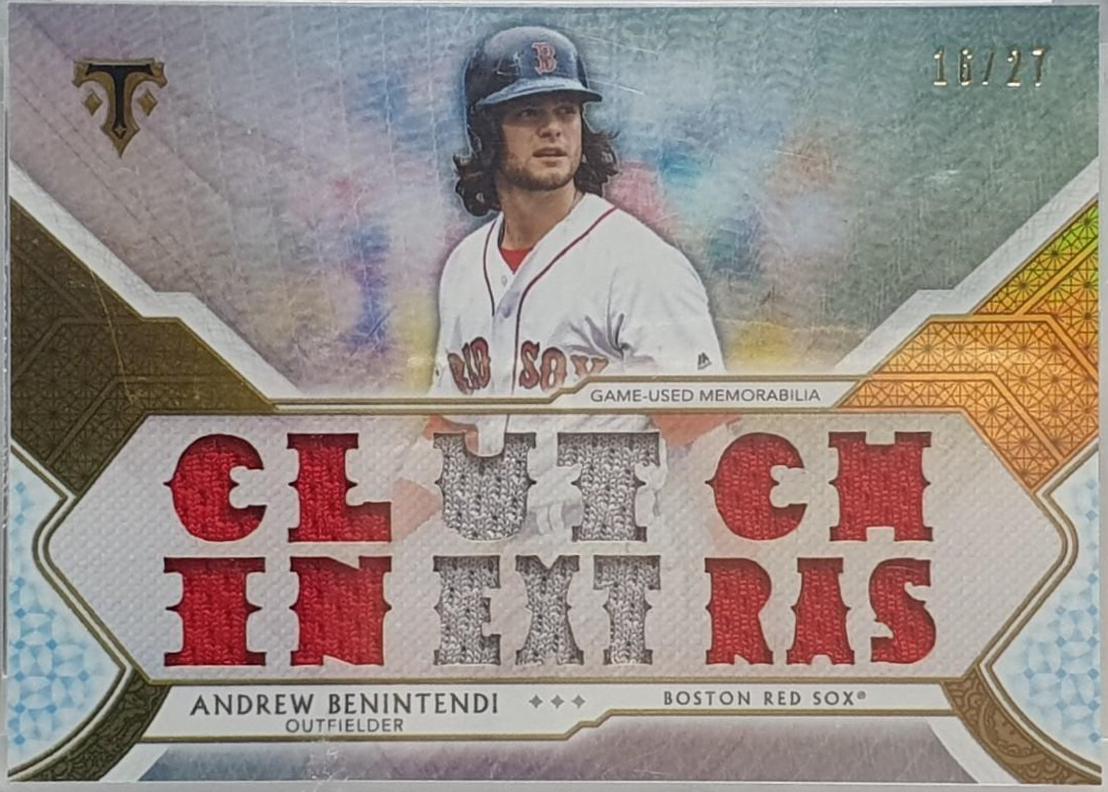 ANDREW BENINTENDI #TTR-ABE2 Baseball Cards 2018 Topps Triple Threads Relics