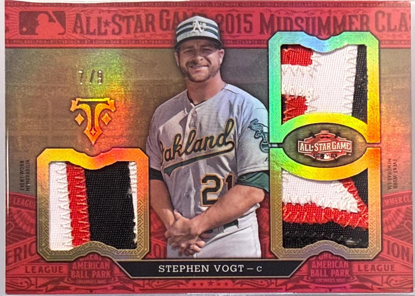 Stephen Vogt [Red] #TTASP-SV Prices | 2016 Topps Triple Threads All ...