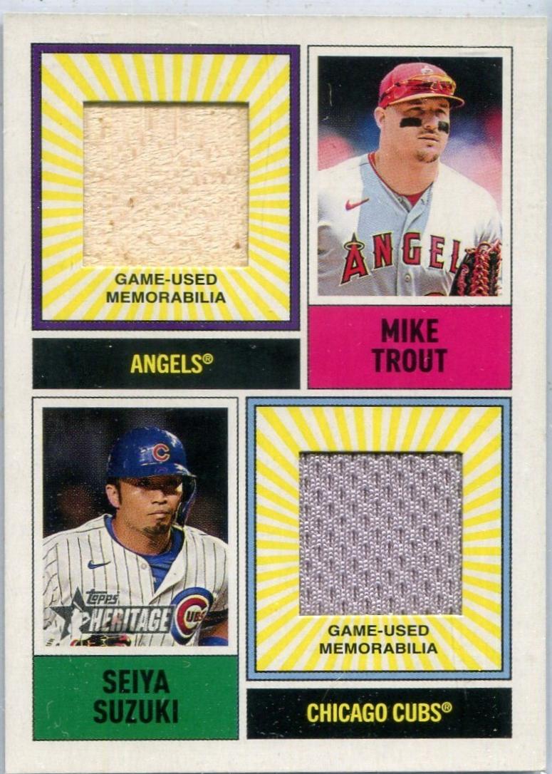 Mike Trout #DPMCR-TH Baseball Cards 2025 Topps Heritage Dual Player MLB Collection Relic