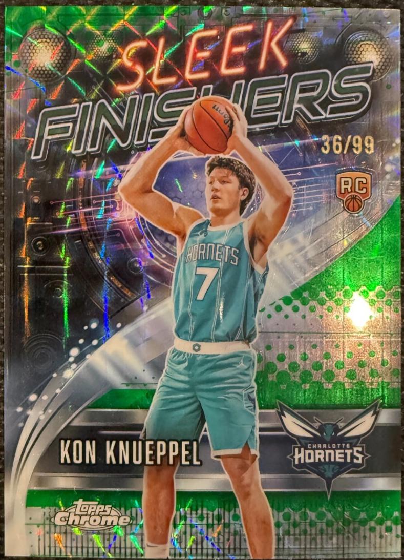 2025 Topps Chrome Sleek Finishers Kon Knueppel [Refractor Green] #SF-24 card