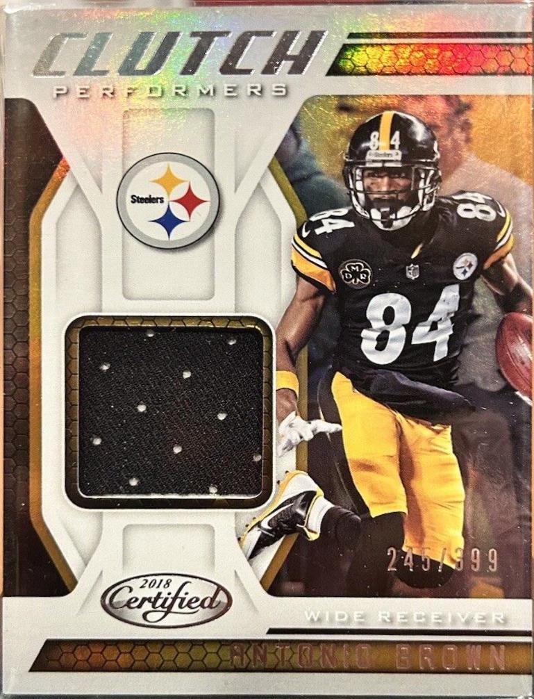 Antonio Brown #CP-AB Football Cards 2018 Panini Certified Clutch Performers