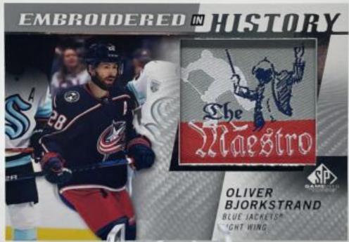 Oliver Bjorkstrand #48 2021-22 SP Game Used Hockey Embroidered in History