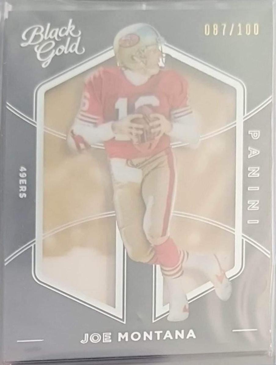 Joe Montana #18 Football Cards 2016 Panini Black Gold