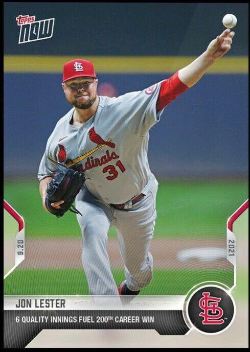 Jon Lester #834 2021 Topps Now Baseball