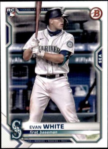 Evan White #89 Baseball Cards 2021 Bowman