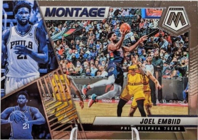 Joel Embiid #4 Basketball Cards 2021 Panini Mosaic Montage