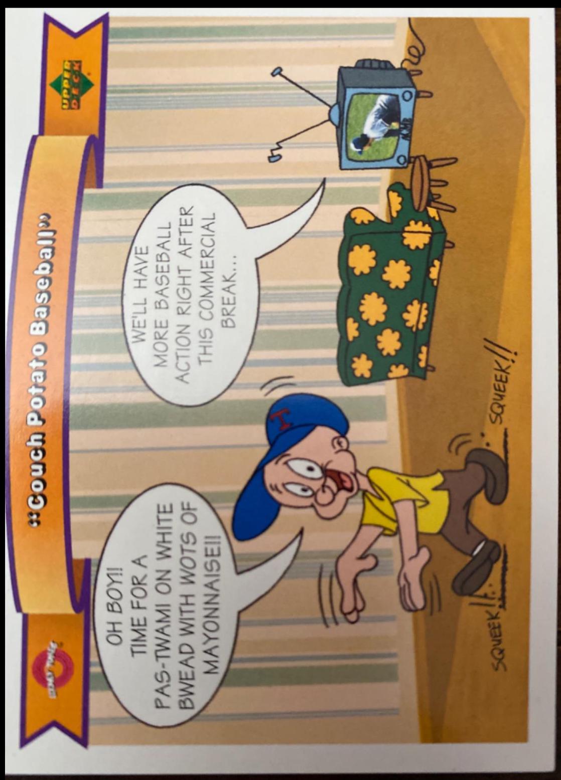 Couch Potato Baseball #39 Baseball Cards 1991 Upper Deck Comic Ball 2