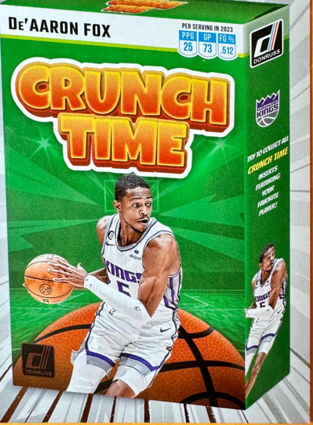 De'Aaron Fox #3 Basketball Cards 2023 Panini Donruss Crunch Time