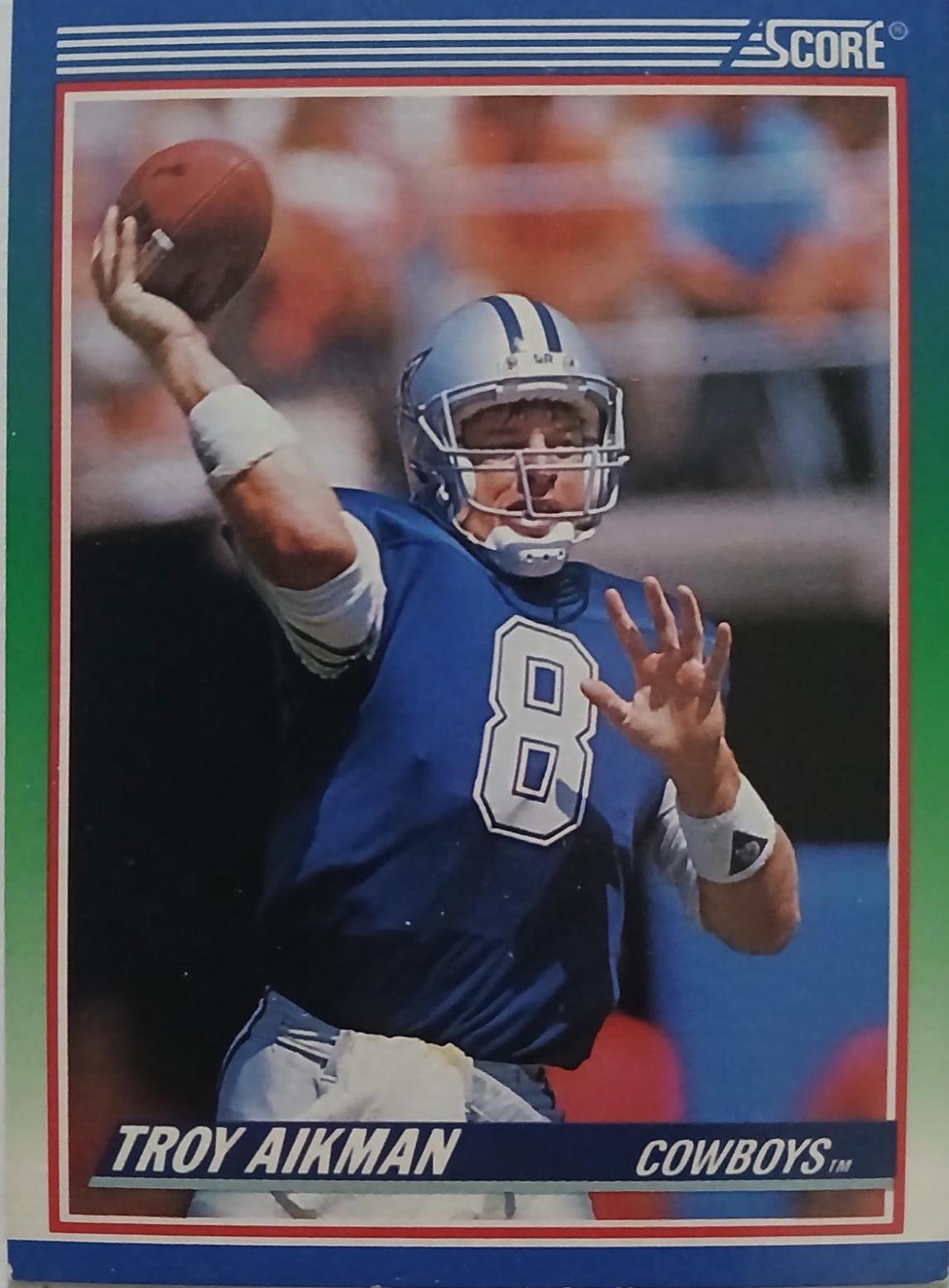 Troy Aikman #14 Football Cards 1990 Panini Score 100 Hottest