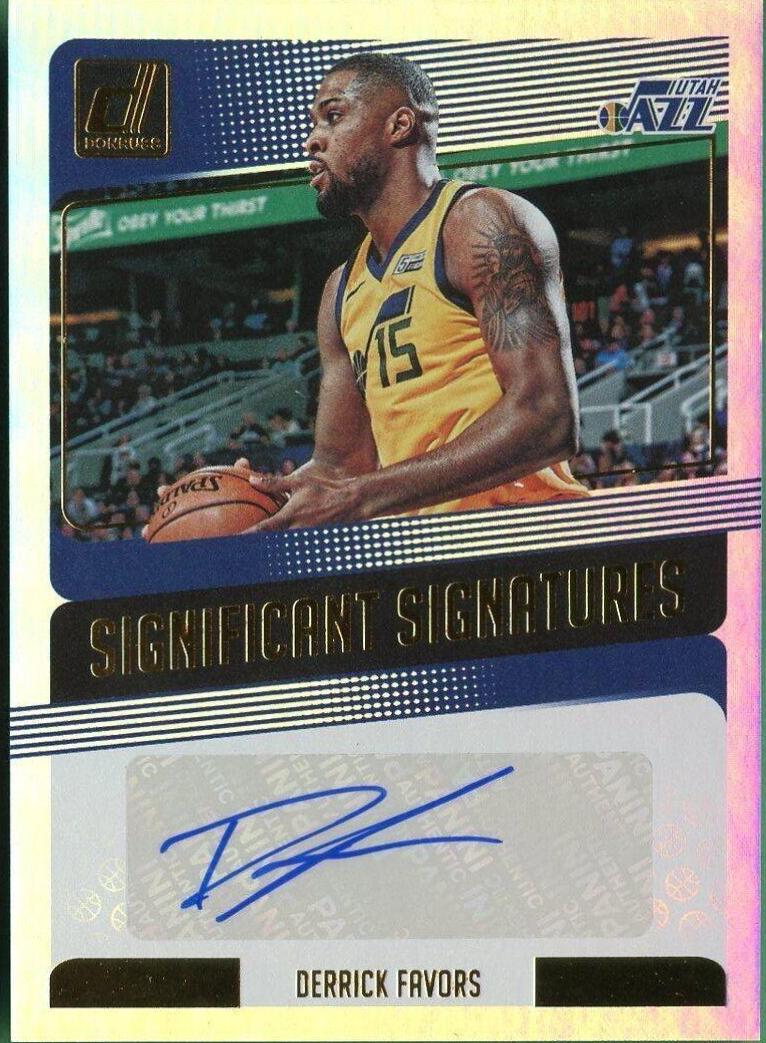 Derrick Favors #DFV Basketball Cards 2018 Panini Donruss Significant Signatures