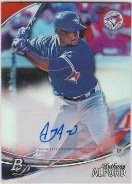 Anthony Alford #TPA-AA Baseball Cards 2016 Bowman Platinum Top Prospects Autograph