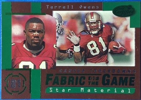 Terrell Owens #FG42 1999 Leaf Certified Football Fabric of the Game